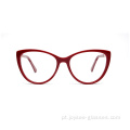 Mulheres cheias de quadro completo Mulheres Red Acetato óptico óculos